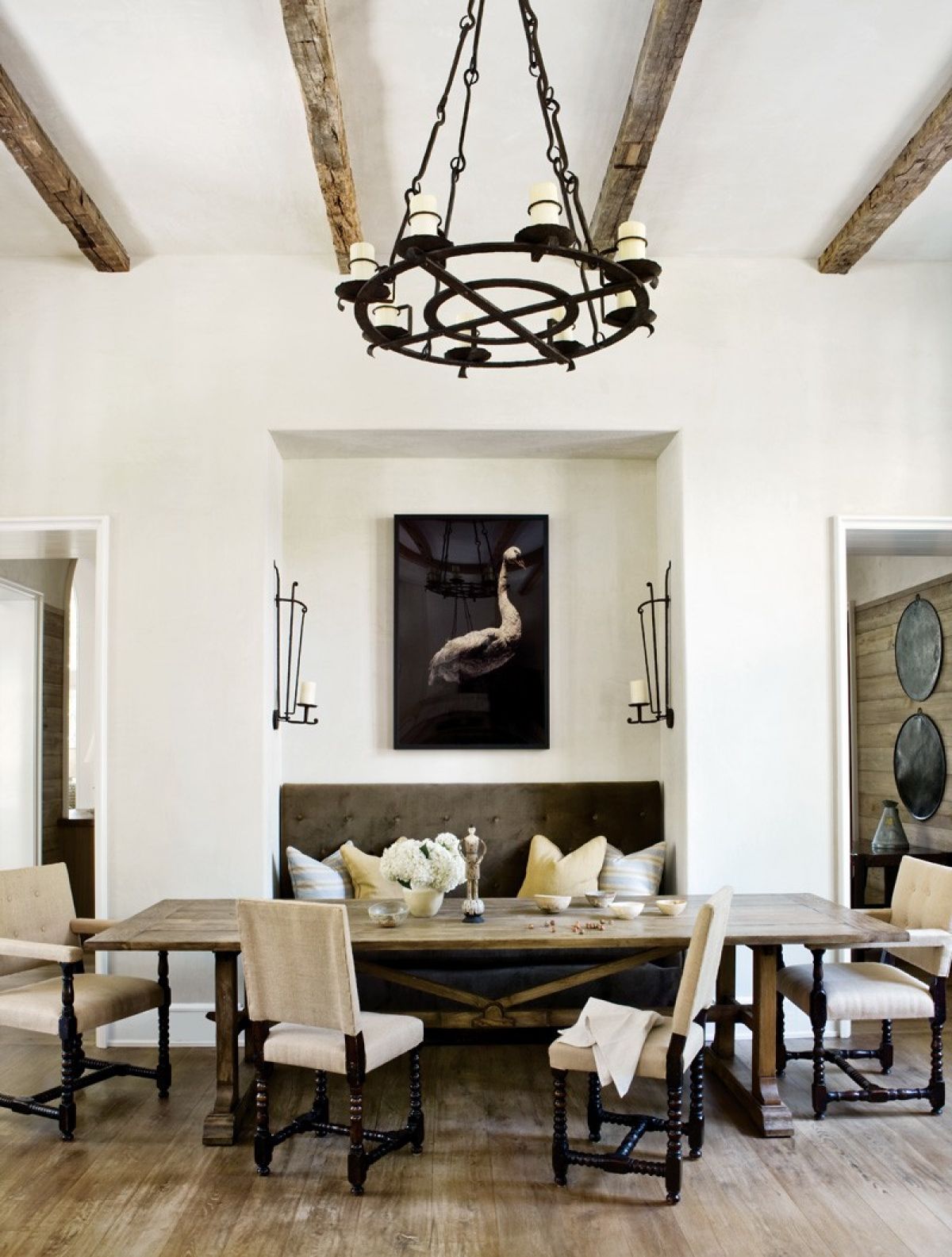 Lustre,  en, fer, forgé, décoration, intérieur maison et jardin   