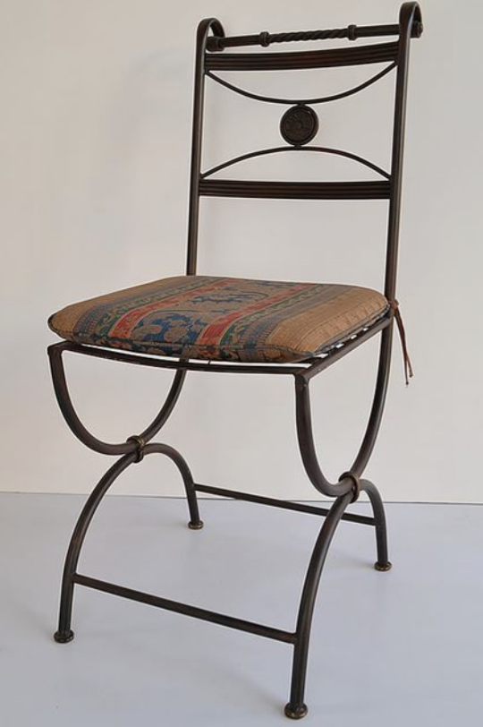 Chaise, en, fer ,forgé,