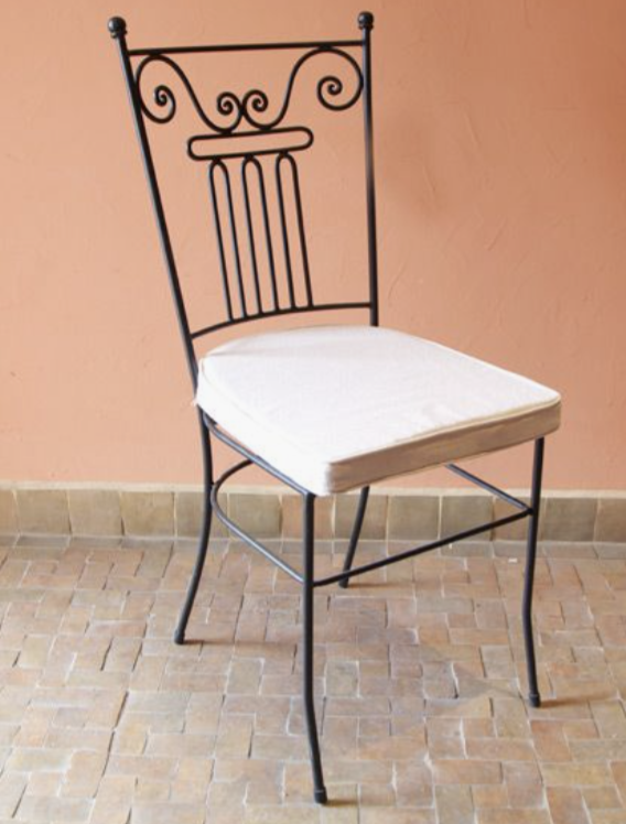 Chaise, en, fer ,forgé,