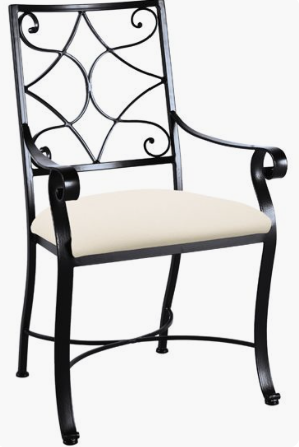 Chaise, en, fer ,forgé,