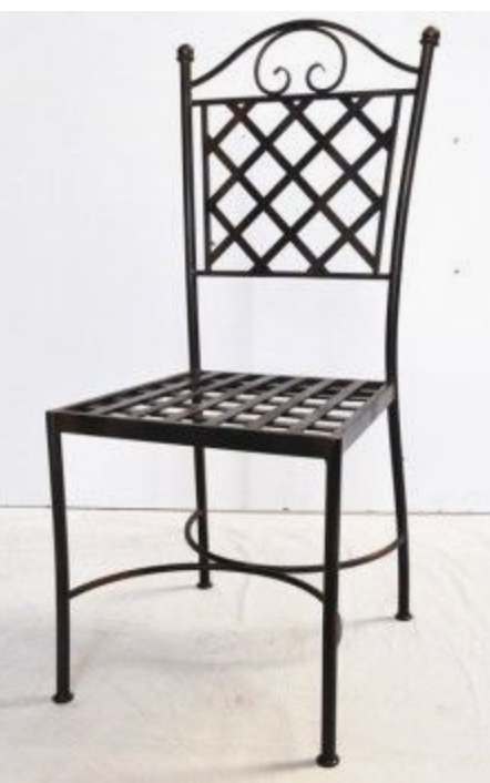Chaise, en, fer ,forgé,