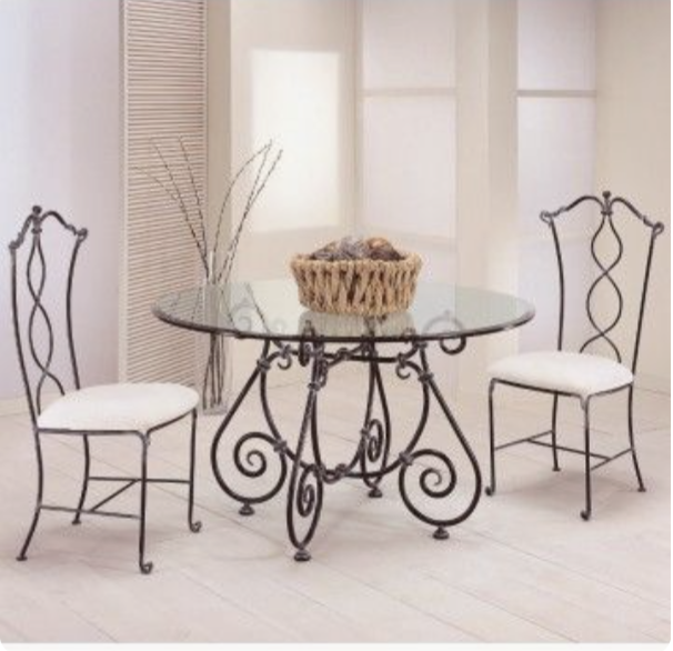 Chaise, en, fer ,forgé,