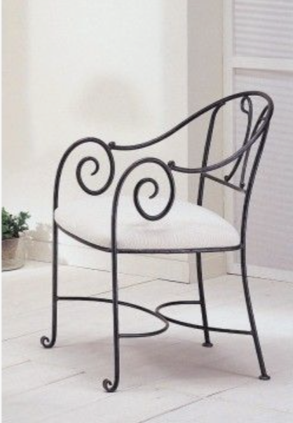 Chaise, en, fer ,forgé,