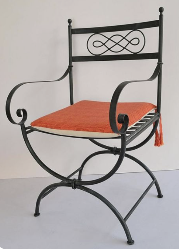 Chaise, en, fer ,forgé,